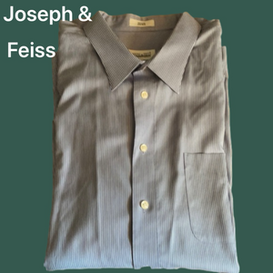 Joseph & Feiss 19 34/35 Blue Pinstripe Shirt NWOTs
